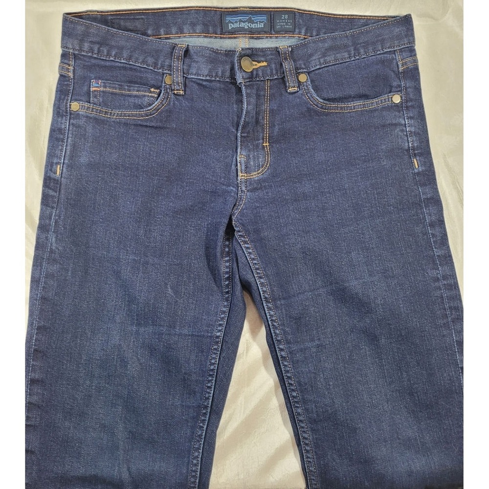 Patagonia Women's Slim Dark Wash Low Rise Stretch Blue Jeans - STY55120 - Sz 28